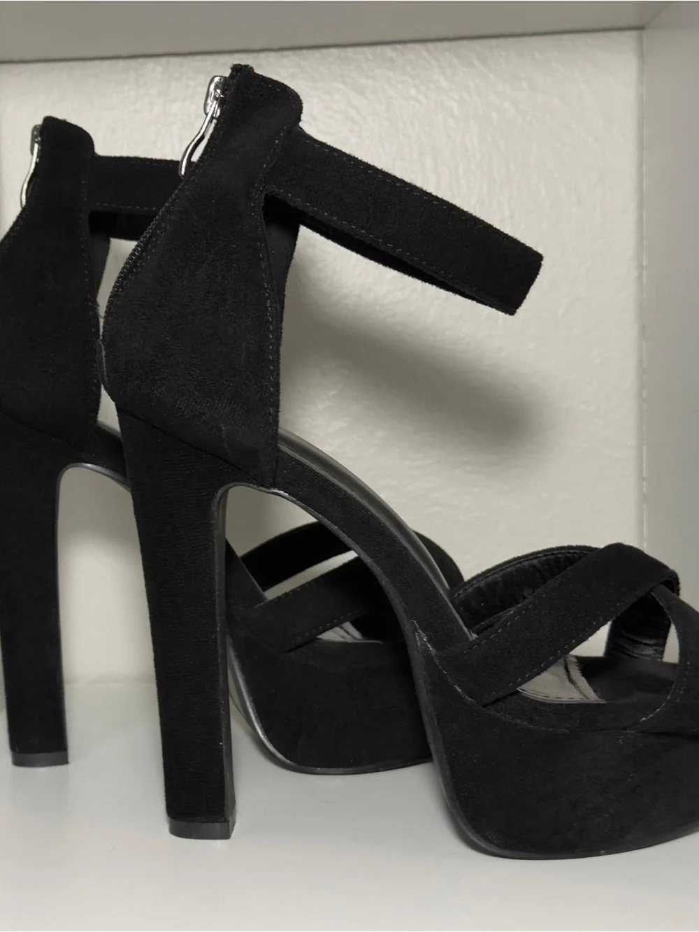 SHEIN Black/ Elegant High Platform Thick Heel Sandals for Women